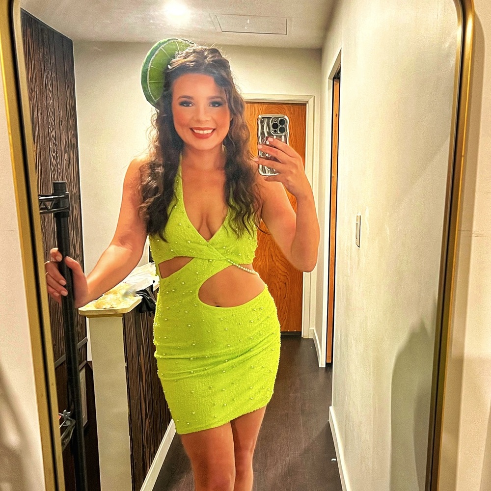 Oh Polly Lime Green Mini Dress - Picture 4 of 8